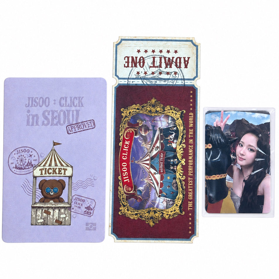 Jisoo Click Popup Photocard Entry Set and Reusable Bag