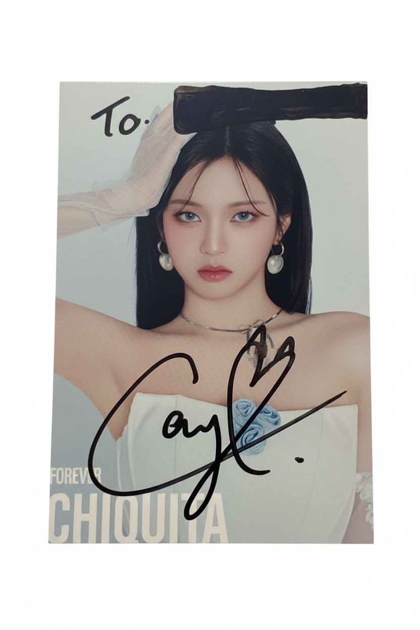 SIGNED Chiquita postcard Japan Fan Sign 簽名明信片