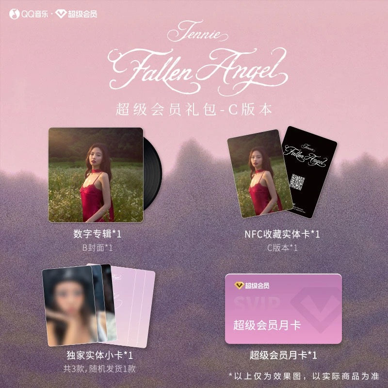 Pre- Order Jennie QQ MUSIC Fallen Angel Photocard Set