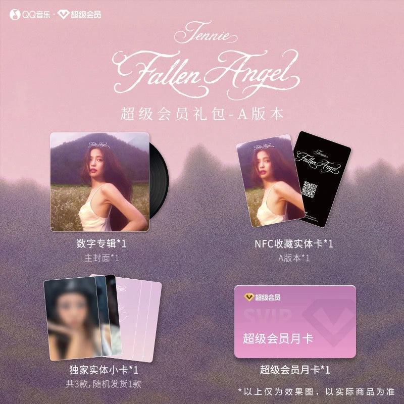 Pre- Order Jennie QQ MUSIC Fallen Angel Photocard Set
