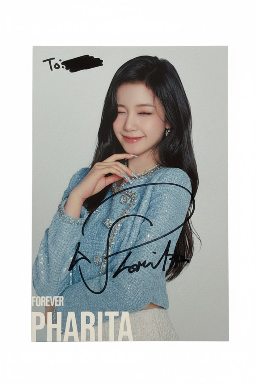 SIGNED Pharita Forever Post Card Japan Fan Sign 簽名明信片