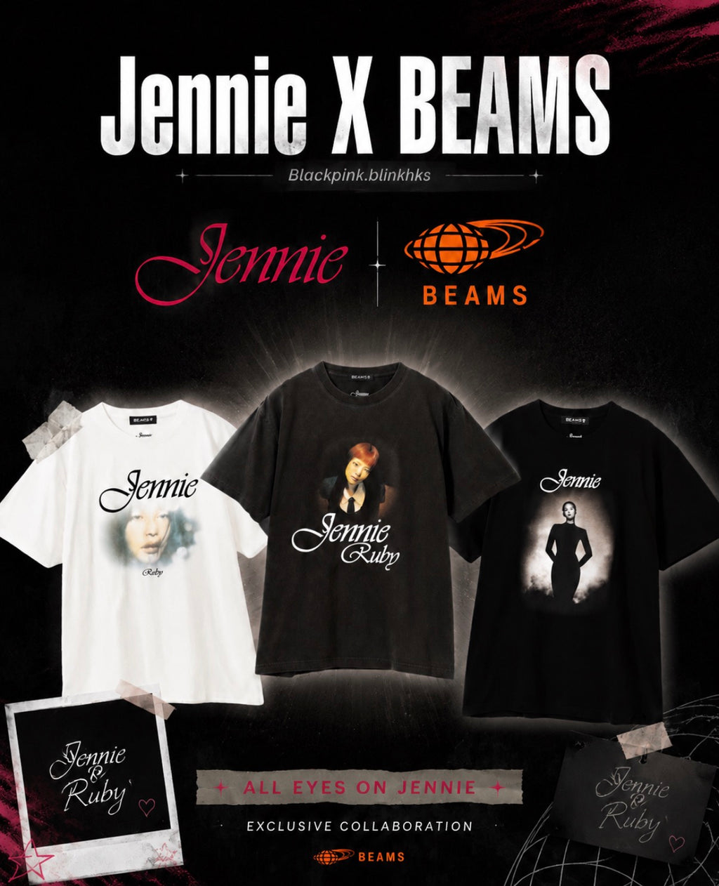 Pre- Order Jennie x Beams T-Shirt 聯名T恤 ￼