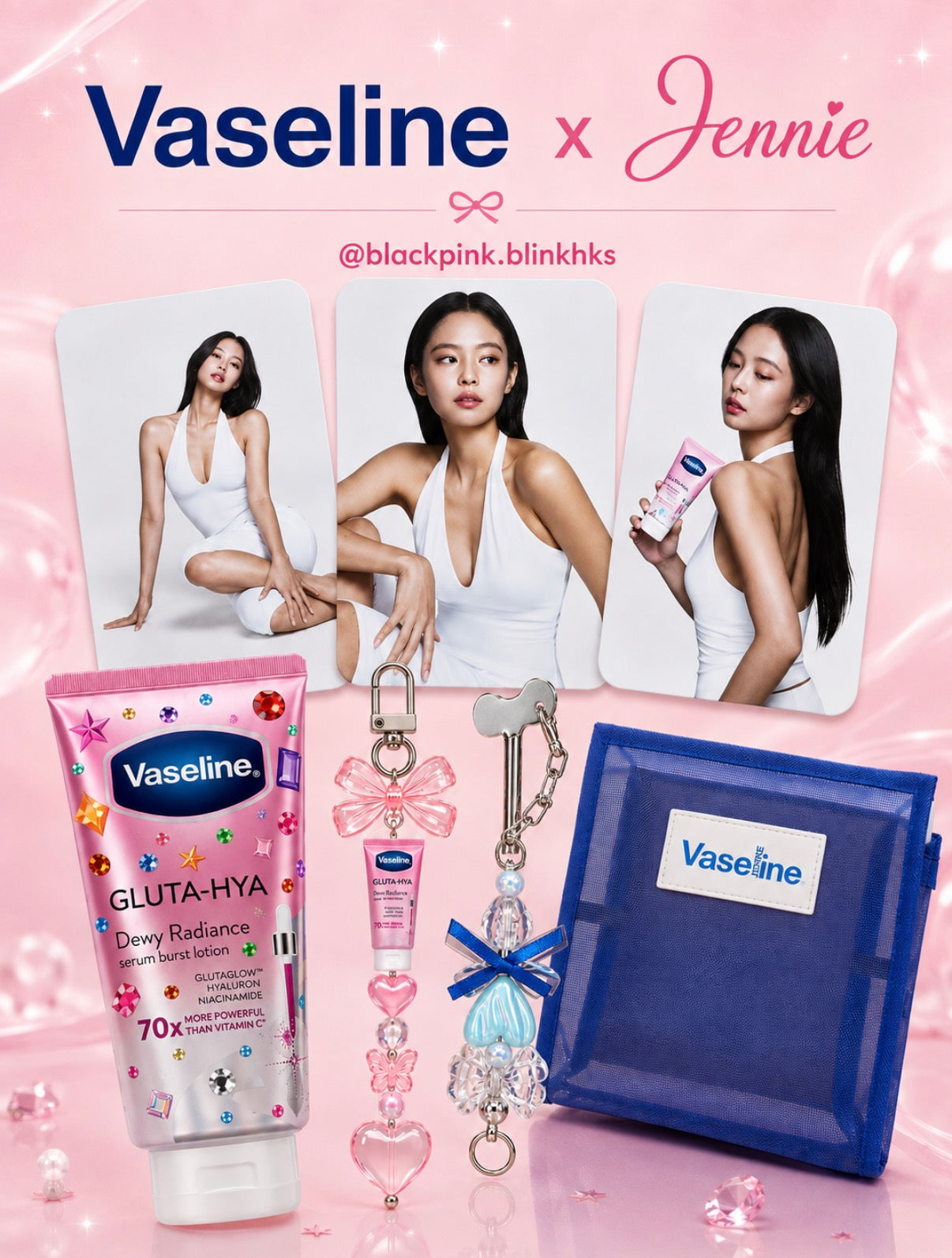 Pre Order Jennie X Vasaline Photocard Gluta- Hya Set