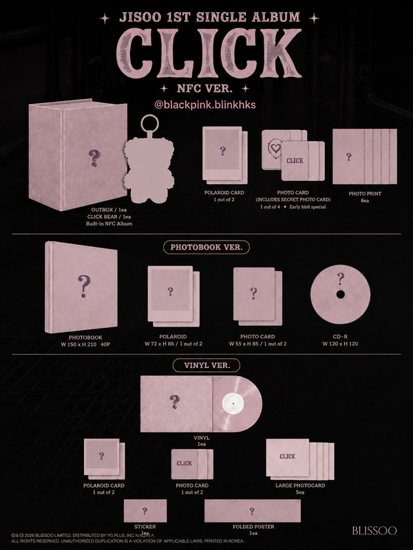 Pre- Order Jisoo Single Album Click  新專輯Click 連特典