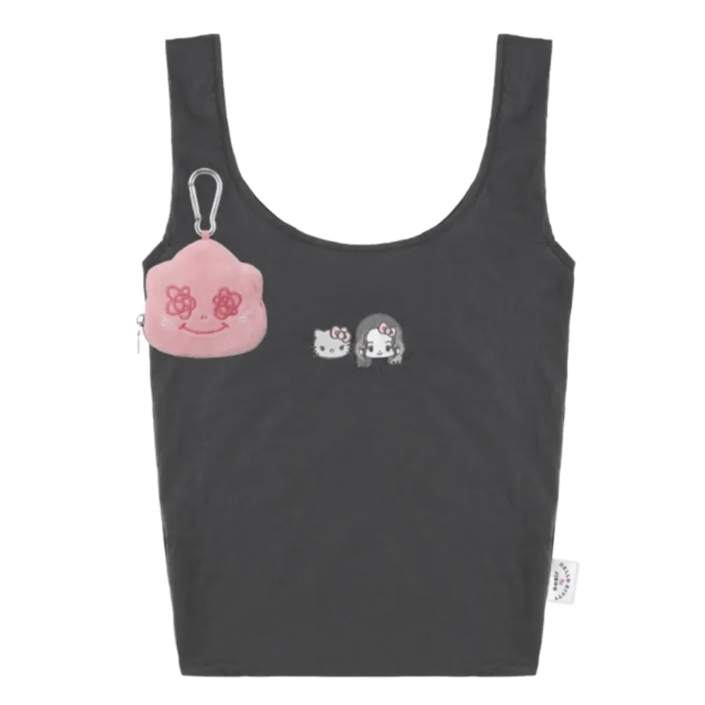 Jisoo X Hello Kitty Shumon Black Foldable Bag