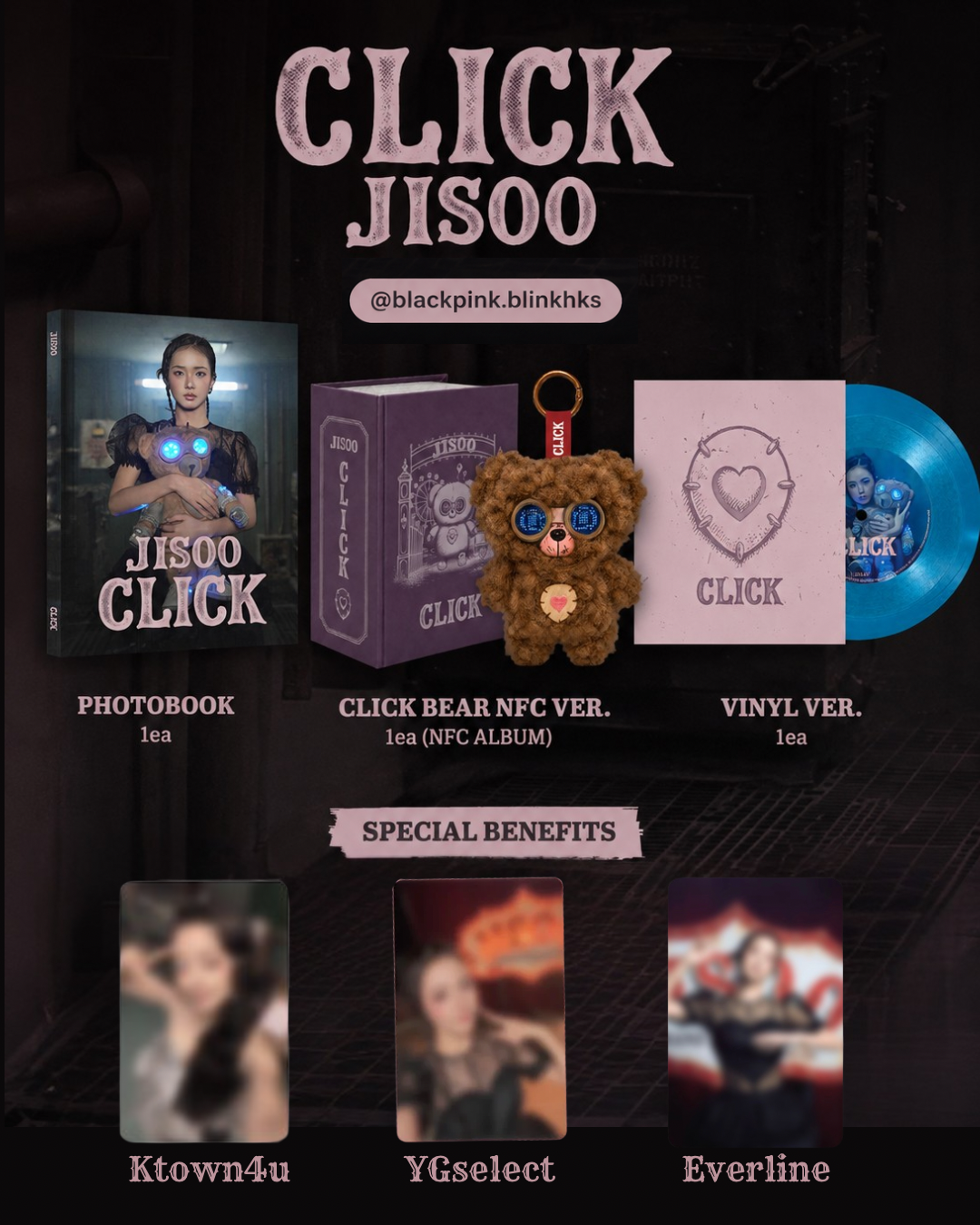 預購 Jisoo 單曲專輯《Click》 新專輯《Click》連特典