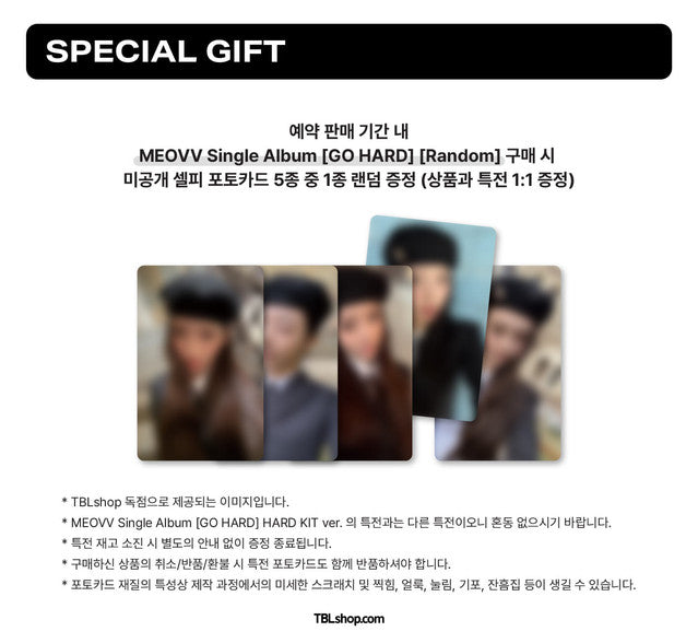 Pre-order MEOVV Go Hard Signed Album Random Version